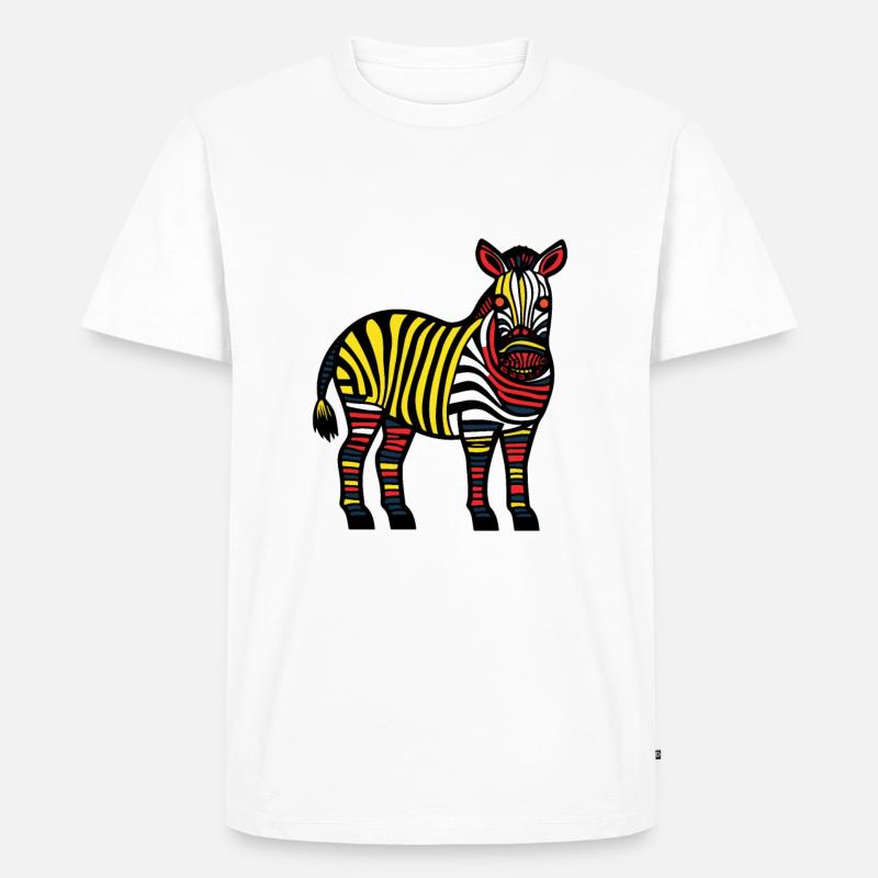 Zebra Halloween Tier - Männer Premium Bio T-Shirt - Weiß