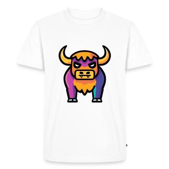 Taureau Halloween Animal - T-shirt Premium bio Homme - blanc - Devant - Nico (187cm)