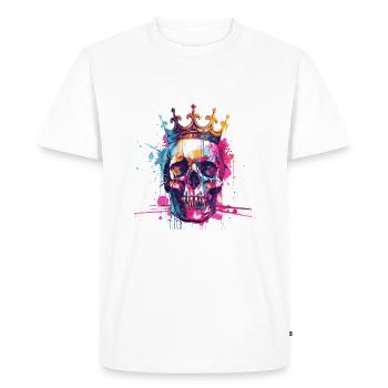 King Skull Crown Royal - Men's Premium Organic T-Shirt - white - Front - Nico (187cm)