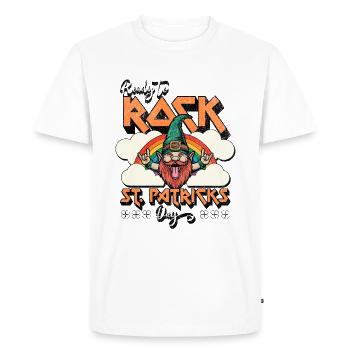 Prêt à basculer - Fête de la Saint-Patrick - gnome à bascule - T-shirt Premium bio Homme - blanc - Devant - Nico (187cm)