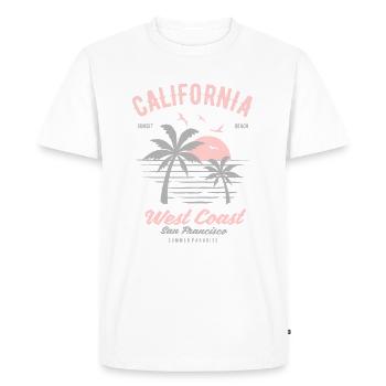 Côte ouest de la Californie - T-shirt Premium bio Homme - blanc - Devant - Nico (187cm)