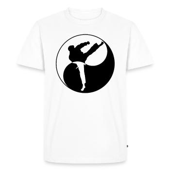 Taekwondo Kick design - Martial Art Yin Yang - Men's Premium Organic T-Shirt - white - Front - Nico (187cm)