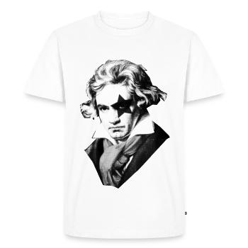 Beethoven rock Kiss Black Metal - T-shirt Premium bio Homme - blanc - Devant - Nico (187cm)