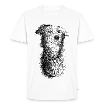 Love Dog - Men's Premium Organic T-Shirt - white - Front - Nico (187cm)