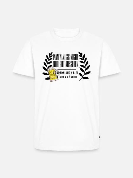 Bier her... - Männer Premium Bio T-Shirt - Weiß