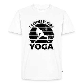 Citation d’amateur de yoga - T-shirt Premium bio Homme - blanc - Devant - Nico (187cm)