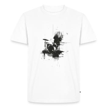 Dessin de batterie - T-shirt Premium bio Homme - blanc - Devant - Nico (187cm)