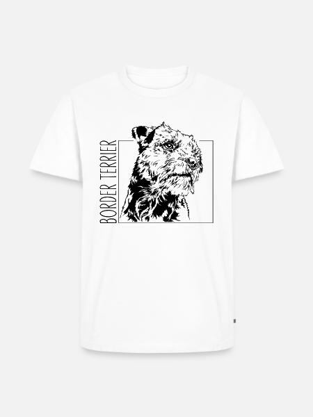 BORDER TERRIER Honden Wilsigns - Mannen Premium Bio T-shirt - wit