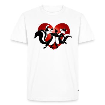 Looney Tunes Pépé le putois coeur - T-shirt Premium bio Homme - blanc - Devant - Nico (187cm)