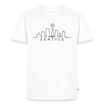 SEATTLE Washington USA Skyline City - Men's Premium Organic T-Shirt - white - Front - Nico (187cm)