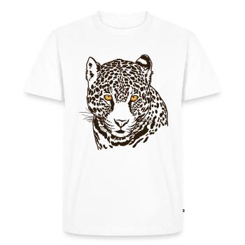 Jaguar Face Graphique Cool Big Cat Wild Animal Lover - T-shirt Premium bio Homme - blanc - Devant - Nico (187cm)