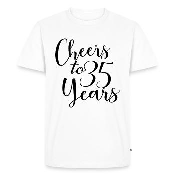 35e anniversaire Hommes Femmes Anniversaire 35 ans - T-shirt Premium bio Homme - blanc - Devant - Nico (187cm)