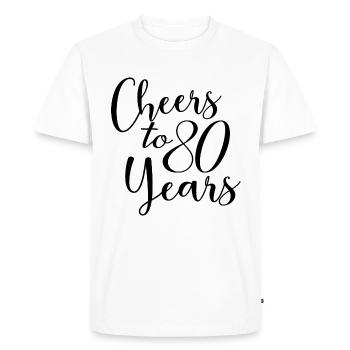 Vive le 80e anniversaire de ses 80 ans - T-shirt Premium bio Homme - blanc - Devant - Nico (187cm)