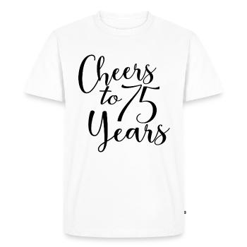 Vive les 75 ans du 75e anniversaire - T-shirt Premium bio Homme - blanc - Devant - Nico (187cm)