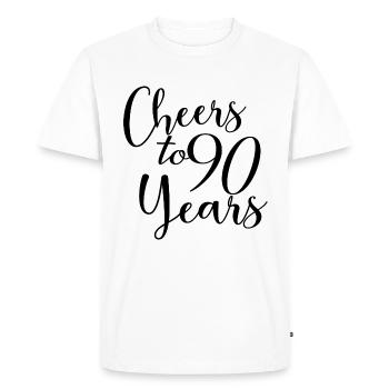 Vive les 90 ans du 90e anniversaire - T-shirt Premium bio Homme - blanc - Devant - Nico (187cm)