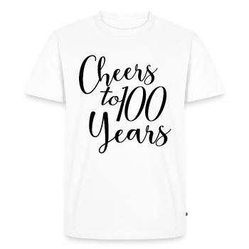 Vive le 100e anniversaire de 100 ans - T-shirt Premium bio Homme - blanc - Devant - Nico (187cm)