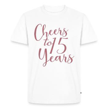 Cheers To 15 Years 15th Birthday Anniversary - Men's Premium Organic T-Shirt - white - Front - Nico (187cm)