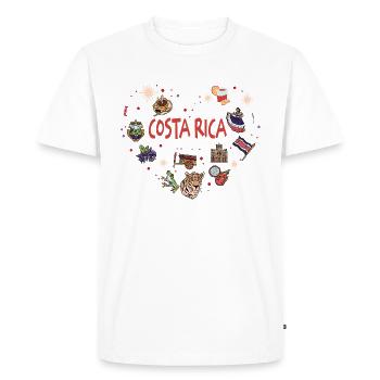 Costa Rica Heart Travel Lover Vacances en Amérique centrale - T-shirt Premium bio Homme - blanc - Devant - Nico (187cm)