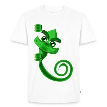 Chameleon - Men's Premium Organic T-Shirt - white - Front - Nico (187cm)