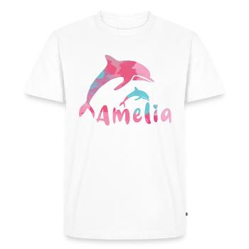 amelia ,define, colorful,name, painting,pink - Men's Premium Organic T-Shirt - white - Front - Nico (187cm)
