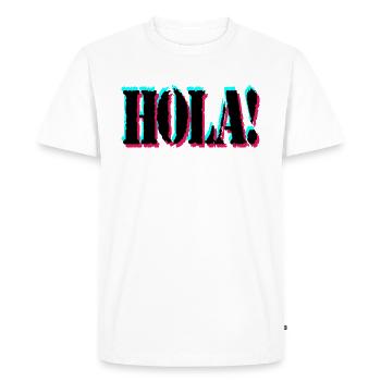 Hello - Men's Premium Organic T-Shirt - white - Front - Nico (187cm)