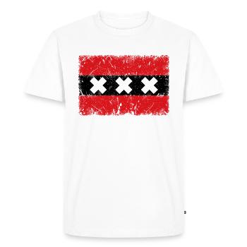 Amsterdam VINTAGE - T-shirt Premium bio Homme - blanc - Devant - Nico (187cm)