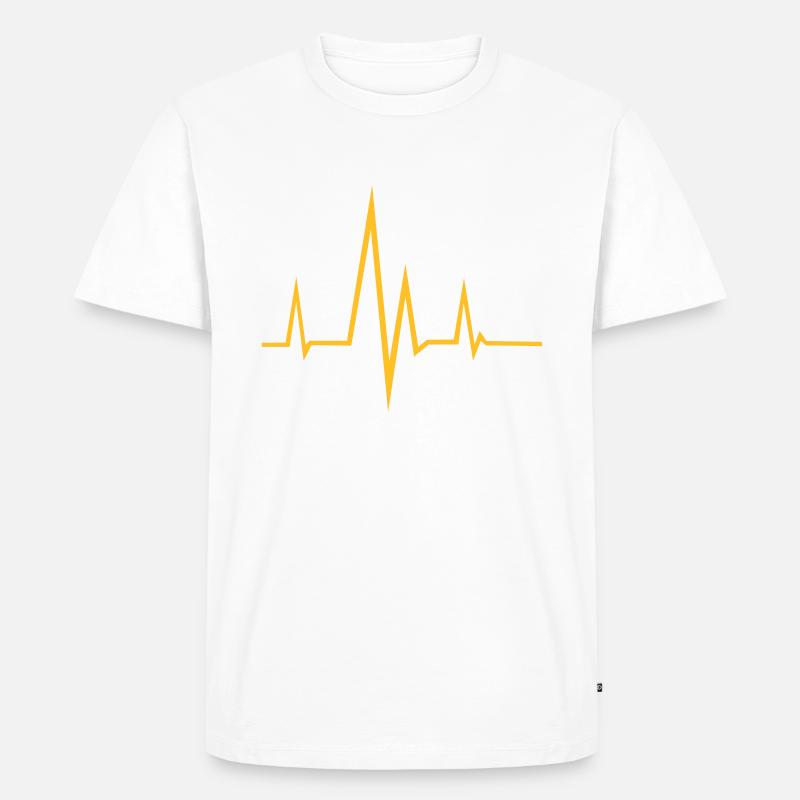 Frequenz - Puls - Männer Premium Bio T-Shirt - Weiß