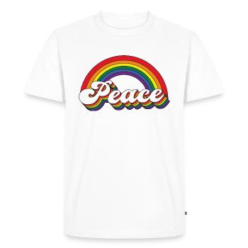 Peace Rainbow - Men's Premium Organic T-Shirt - white - Front - Nico (187cm)