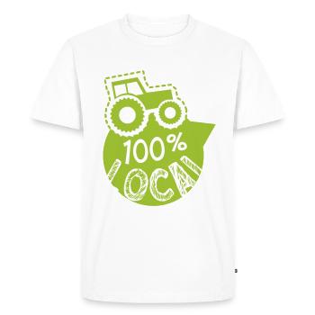 producteur 100% local, magasin producteurs - T-shirt Premium bio Homme - blanc - Devant - Nico (187cm)