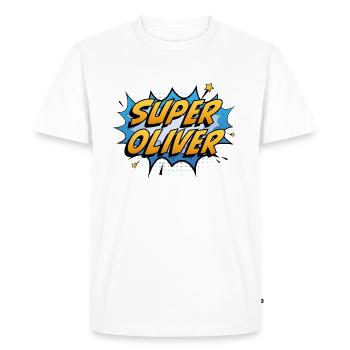 Super Olivier - T-shirt Premium bio Homme - blanc - Devant - Nico (187cm)