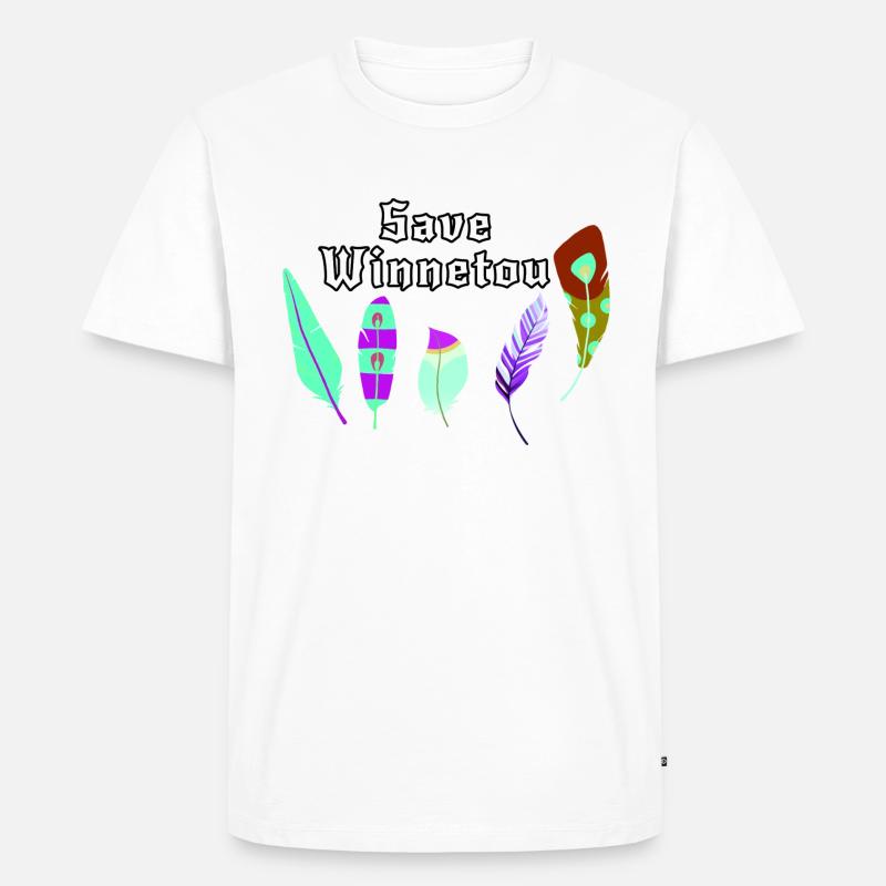 save winnetou,winnetou,federn,illustration - Männer Premium Bio T-Shirt - Weiß