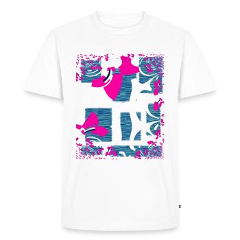 Bandera Rosa - T-shirt Premium bio Homme - blanc - Devant - Nico (187cm)