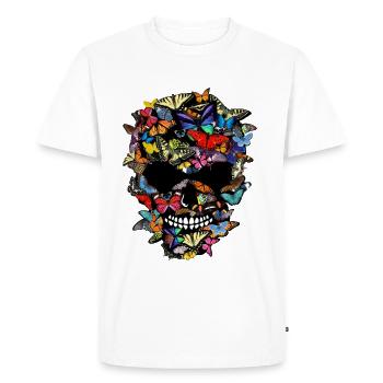 tete de mort papillon skull forme crane fantaisie - T-shirt Premium bio Homme - blanc - Devant - Nico (187cm)