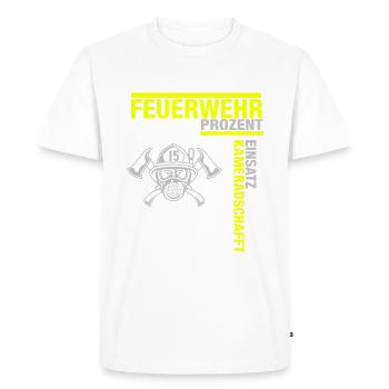 Pompiers 112% Volontaires Secours - T-shirt Premium bio Homme - blanc - Devant - Nico (187cm)