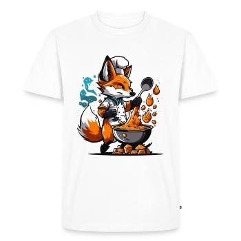 Le Chef Renard - T-shirt Premium bio Homme - blanc - Devant - Nico (187cm)