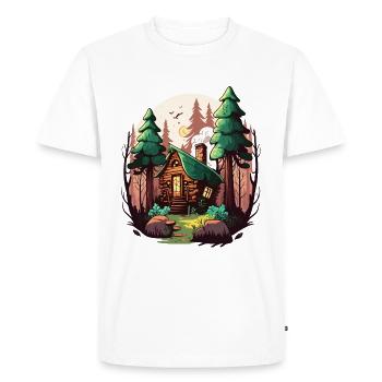 Woodland Retreat - Men's Premium Organic T-Shirt - white - Front - Nico (187cm)