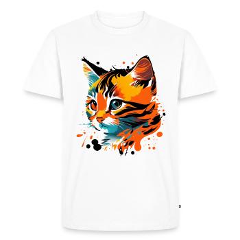 mignon, chaton coloré, chat - T-shirt Premium bio Homme - blanc - Devant - Nico (187cm)