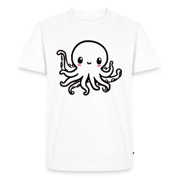 Cute Octopus Kawaii - Men's Premium Organic T-Shirt - white - Front - Nico (187cm)