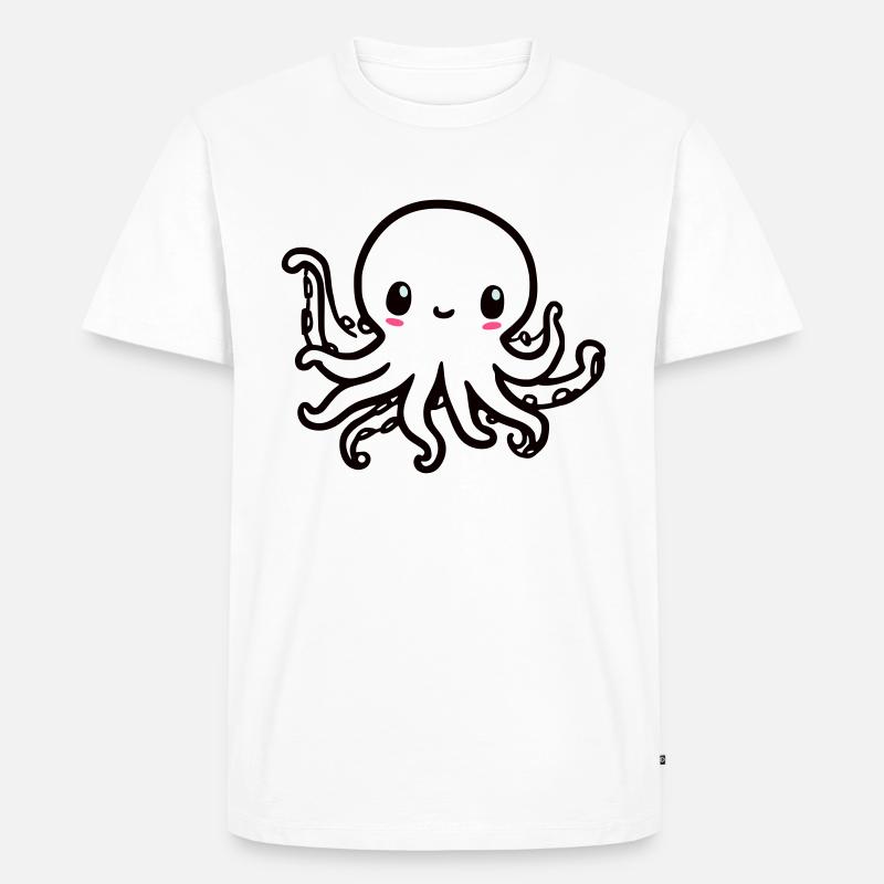 Niedlicher Octopus Kawaii - Männer Premium Bio T-Shirt - Weiß