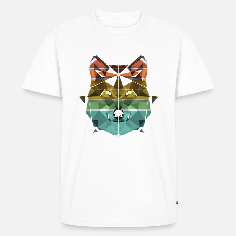 Wolf Gesicht Wölfe Geschenk - Männer Premium Bio T-Shirt - Weiß