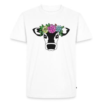 Cow, Funny cow - Men's Premium Organic T-Shirt - white - Front - Nico (187cm)