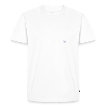 France Liberté Egalité Fraternité Drapeau FR - T-shirt Premium bio Homme - blanc - Devant - Nico (187cm)