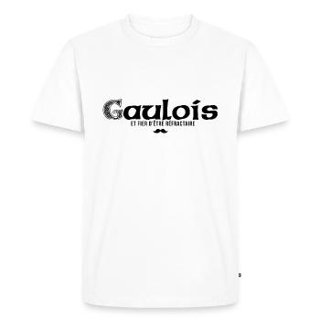 Gaulois et fier d'etre refractaire - T-shirt Premium bio Homme - blanc - Devant - Nico (187cm)