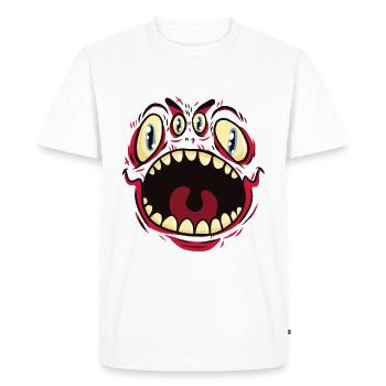 Monster Face - Men's Premium Organic T-Shirt - white - Front - Nico (187cm)