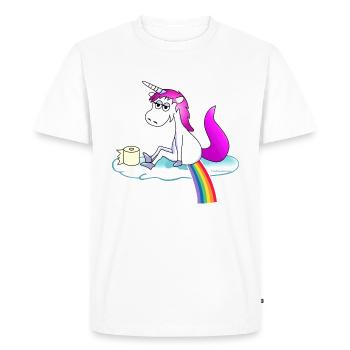 Licorne pop rose arc-en-ciel - T-shirt Premium bio Homme - blanc - Devant - Nico (187cm)