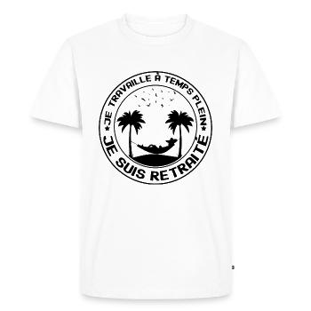 Je Suis A La Retraite Humour Homme - T-shirt Premium bio Homme - blanc - Devant - Nico (187cm)