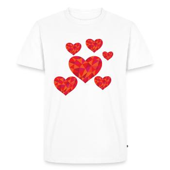 Hearts1 - Men's Premium Organic T-Shirt - white - Front - Nico (187cm)