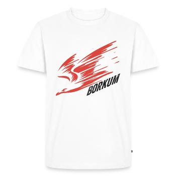 T-shirt de vacances Borkum Dive Low Flyer Seagull - T-shirt Premium bio Homme - blanc - Devant - Nico (187cm)