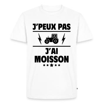 J'peux pas j'ai moisson, agriculteur, agricultrice - T-shirt Premium bio Homme - blanc - Devant - Nico (187cm)