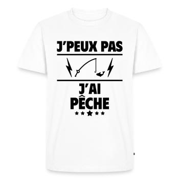 J'peux pas j'ai pêche, pêcheur, pêcheuse, noël - T-shirt Premium bio Homme - blanc - Devant - Nico (187cm)
